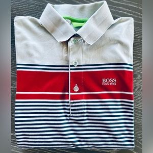 Hugo Boss green shirt sleeve pollo